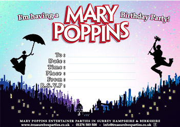 Mary Poppins Birthday Party Printable Invitation