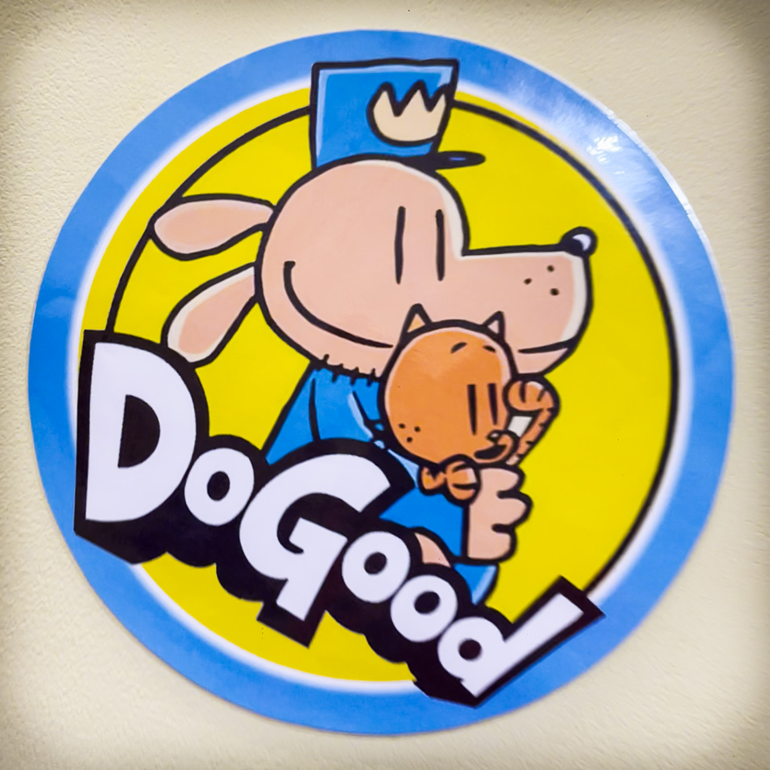 Dog Man and Lil Petey “Do Good” party decoration used at a children’s party in Bracknell