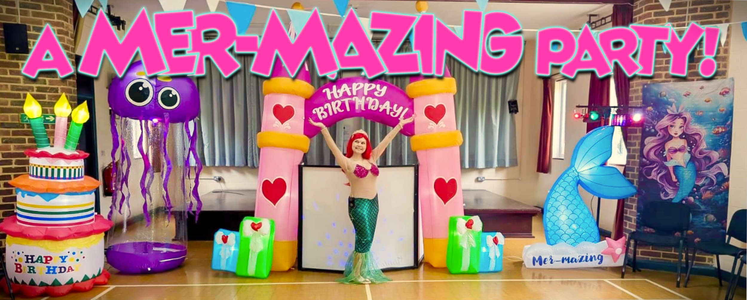 Mermaid Birthday Party Entertainment at Mayford Village Hall near Woking, Surrey